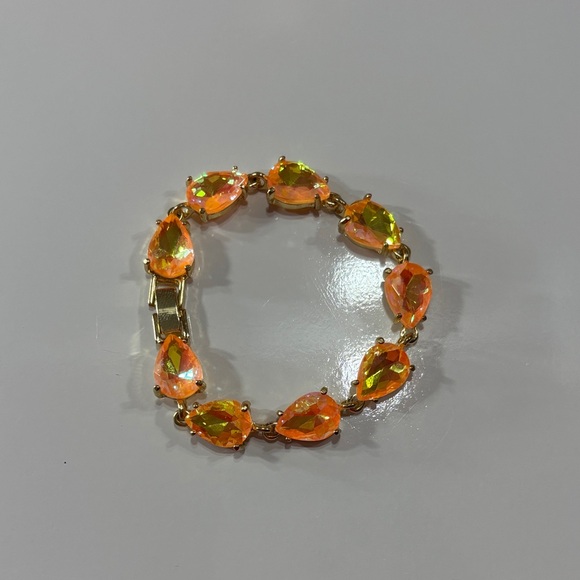 terry costa Jewelry - Terry Costa Prom Gold and Orange Teardrop Bracelet